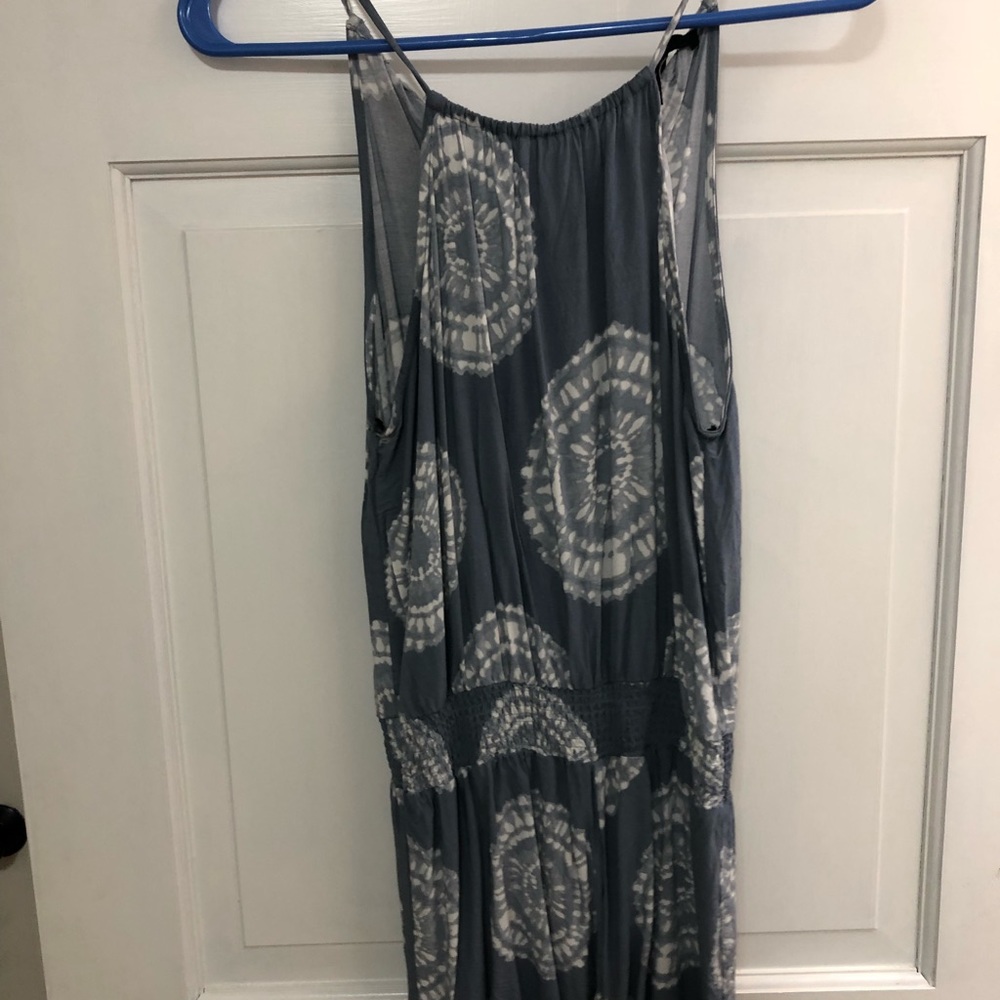 Blue and white romper